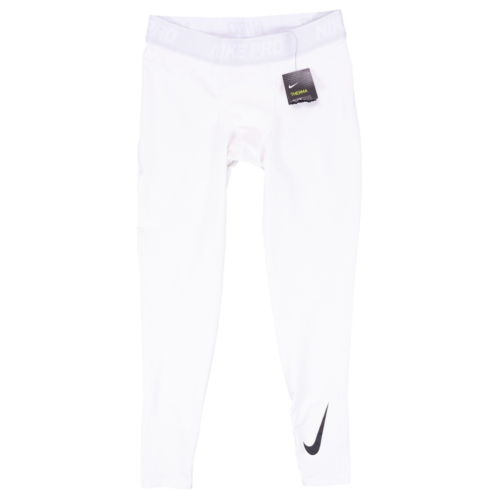 NWT Nike Pro Therma Training Tights Mens XL White Poly Spandex Base Layer 929711